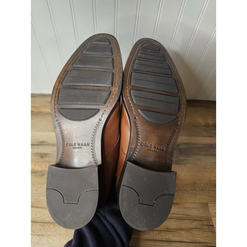 Cole Haan Hawthorne Plain Toe Oxford Shoes British Tan Leather Men's 10.5